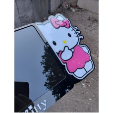 HELLO KITTY KOMPLE PLEKSİ MOTOR PLAKALIK 1adet Lazer Kesim